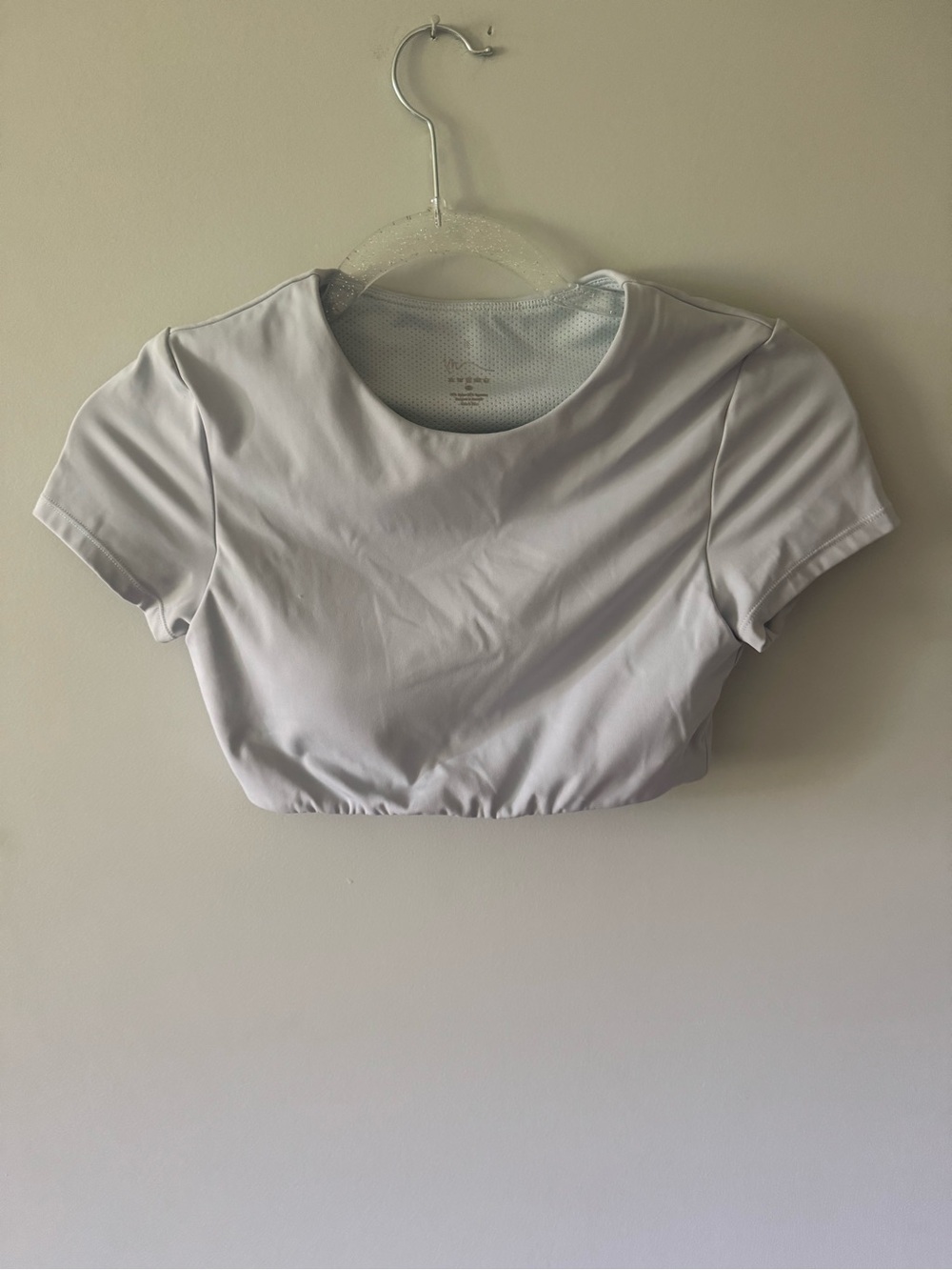 Crop Shop Boutique Light Gray Short Sleeve Athletic Crop Top